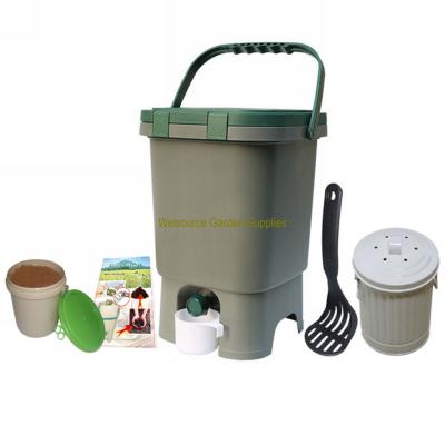 China (3.3 gallons) 15L sustainable plastic em compos set, including a bucket of Bokashi's bran (1000g) and a cooking bucket for sale