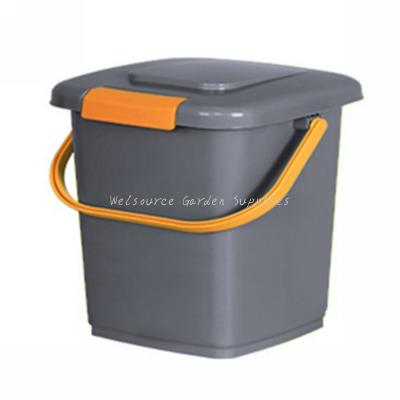 China 8L (1.76 gallon) pp sustainable plastic kitchen bucket with clip lid, for sorting kitchen waste, easy cleaning for sale