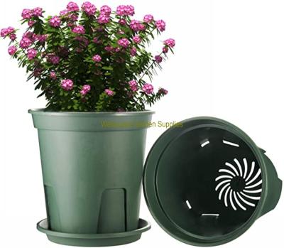 China CLASSIC plastic flower planter with saucer, root-control basin, best for plant growth for sale