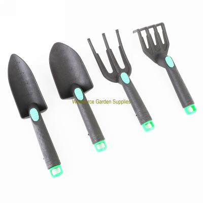 China Plastic garden 4 pc garden tool kit, made from environmental friendly material, anti slip plastic handle for sale