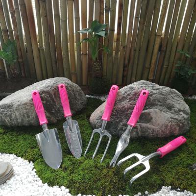 China Anti-skid handle design 5 PC aluminum alloy garden tool kit, w/ PP handle, good kit for your garden or farm for sale