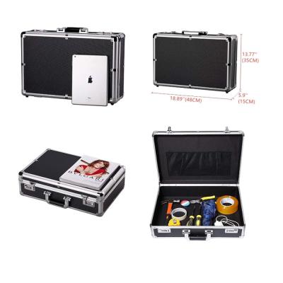 China Black Aluminum Case Suitcase Case Tool IN Aluminum Black With Shoulder Strap And Padding for sale