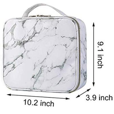 China Professional Artist Storage Bag Large Capacity Makeup Train Case Travel Cosmetic Case Makeup Bag Organizer with EVA Adjustable Dividers for sale