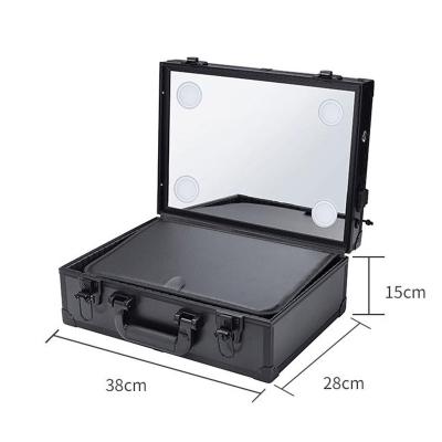 China Fashionable Mini Size Professional Togo Studio Makeup Black Case With Light for sale