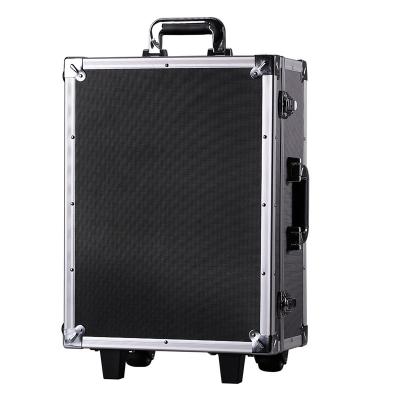 China Multifunctional Shockproof Rolling Aluminum Tool Box Storage Case With Wheels Lift Handle Maintenance Equipment Tool Box Large Capacity for sale