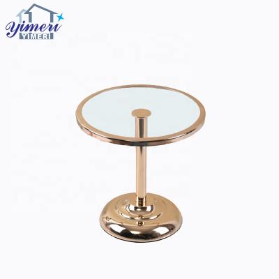 China Viable Mini Gold Plating Round Food Wedding Party Dessert Display Rack Glass Cup Cake Stand for sale