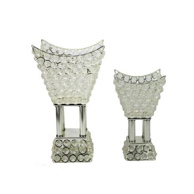 China New Chinese modern gemstone cone silver crystal incense k9 censer with metal holder for sale