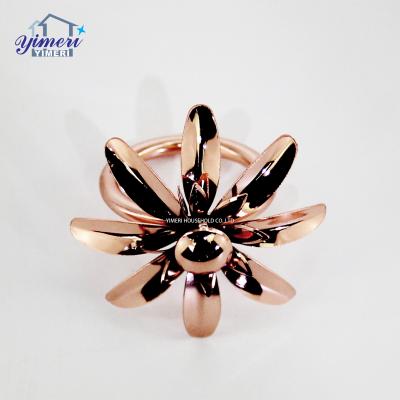 China Sustainable Luxury Metal Halloween Rose Napkin Ring For Christmas Party Dinner Table Decoration for sale