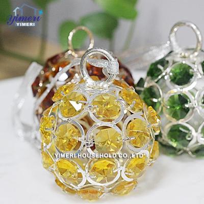 China Luxury Custom Halloween Decoration Props Crystal Round Crafts Christmas Tree Ornament Ball for sale