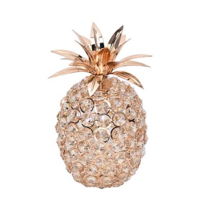 China China Small Metal K9 Crystal Beads Apple Pear Pineapple Ornaments For Wedding Gift for sale