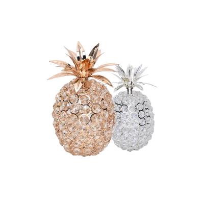 China China Christmas gift pineapple shape k9 metal craft hand made polished crystal decoration for dinning table for sale