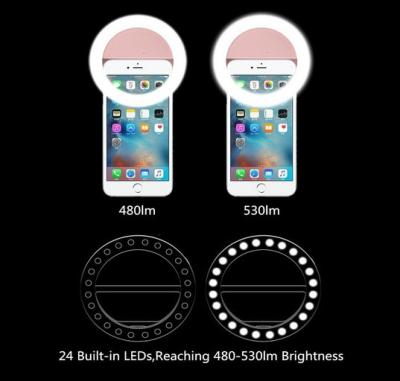 China Mobile Phone LED Selfie Ring Light Micro USB 24 LED Ring Mounted Universal for Smartphones Mobile Accessories 95*95*27mm for sale