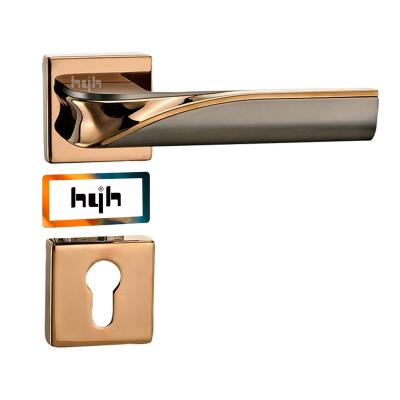 China Newest Guangdong-hyh Lever Modern Black Door Mortise Security Main Door Handle & Locks Modern Zinc Alloy Luxury Wood Handle Design for sale