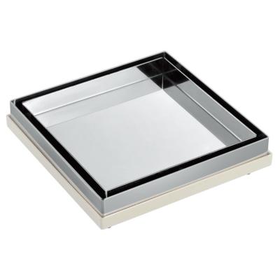 China Modern 6 Inch 304 Stainless And ABS Plastic Bathroom Mirror Finish Floor Insert Square Drains for sale