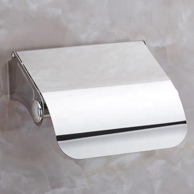 China Simply Designed Modern Wall Hung Mounted Toilet Paper Holder Stainless Steel Toilet Paper Roll Holder With Shelf for sale