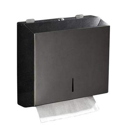 China Modern C Fold Multifold Commercial Towel Holder Tissue Dispenser Wall Mounted Paper Towel Stainless Steel Glossy Black for sale