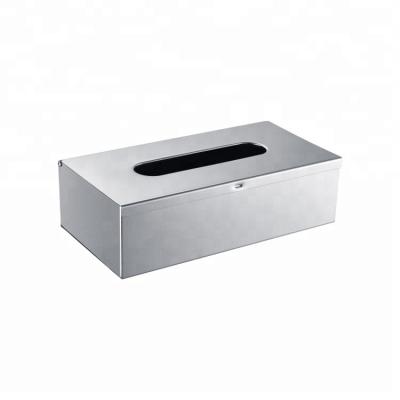 China Modern Custom Printed Rectangle Container Mirror Polishing Stainless Steel Metal Tissue Paper Box for sale