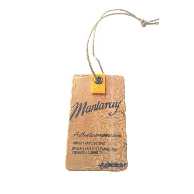 China Eco - Friendly Kraft Paper Sustainable Custom Hang Tag For Clothing for sale