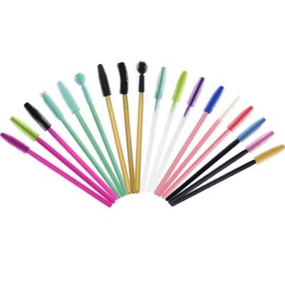 China Flat Brush Eyelash Extension Makeup Tools Mascara Magic Wands Disposable Silicone Eyelash Brushes for sale