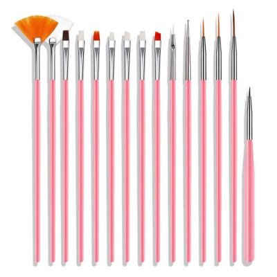 China Nail Tools 15 Pcs Paint Dot Draw Pen Professional Manicure Painting Pen Nail Brush Set for sale