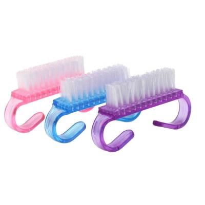 China Nail Tools Wholesale Durable Plastic Manicure Pedicure Nail Scrub Art Dust Cleaning Brush for sale