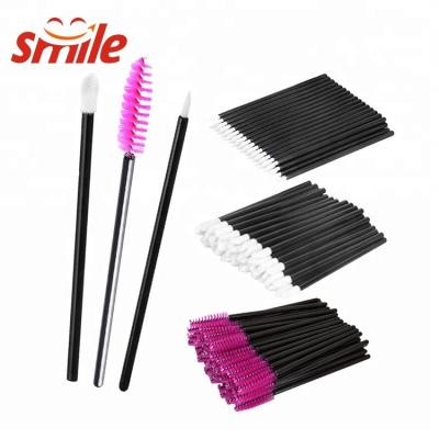 China Flat Brush Cosmetic Tools Disposable Mascara Brushes Lip Applicator Eyebrow Makeup Brush for sale