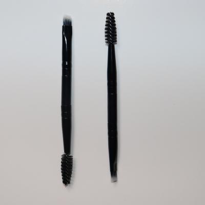 China Flat Brush Travel Size Duo Angled Eyebrow Sweeps Double Ended Lash Spoolie Brush Makeup for sale