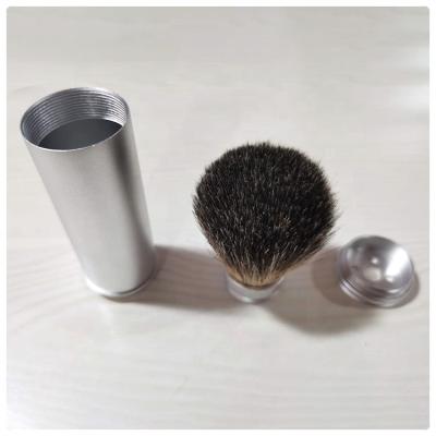 China High Quality Comfortable Men Shaving Brush Blending Badger Hair Knot Metal Travel Shaving Brush for sale