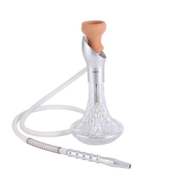 China Deluxe Hookah Hookah Smooking Shisha Use Hose 29CM Height Single Convenient Aluminum Shisha Medium Glass Hookah for sale