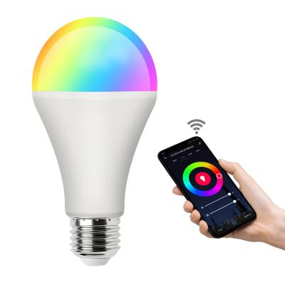 Cina Alexa and Google Home Amazon Hot Sale OEM ODM Wholesale 9W WiFi Security Lamp RGB Led Smart Light Bulb in vendita