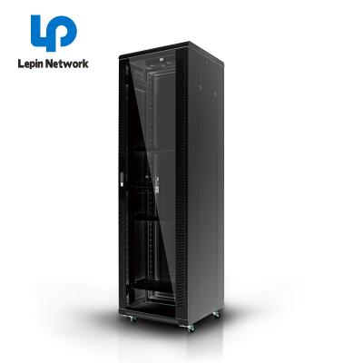 China Cheap Black Floor Standing Rack Cabinet Ningbo Factory Server 27u Rack 600 Network Cabinet 42u Computer It Data Center Room Cabinet Price for sale