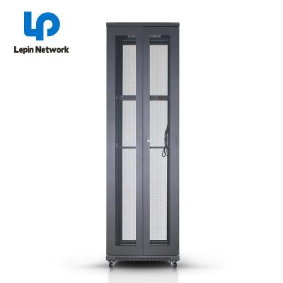 China Floor Standing Rack Cabinet Ningbo Lepin Factory Customize Black Cabinet CE Computer Network Server Cabinet 42u Rack Glass Door 18 Rack For Data Entry Room for sale