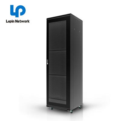 China Floor standing Network Cabinet Ningbo lepin cuatomize 19inch height door server rack 32u network cabinet rack black glass price list for data center for sale