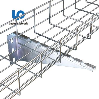 China Ningbo lepin factory sale ss316 small metal cable tray wire mesh cable tray hanger network ftth hot outdoor basket steel cable tray covers for sale