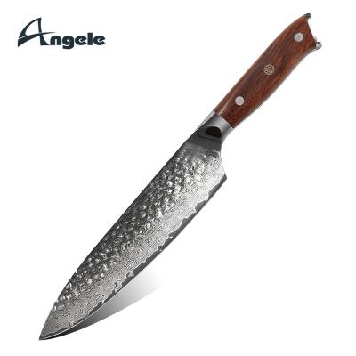 China 73 layers durable damascus knife set with brazil roswood handle vg10 damascus steel japanese knife for sale