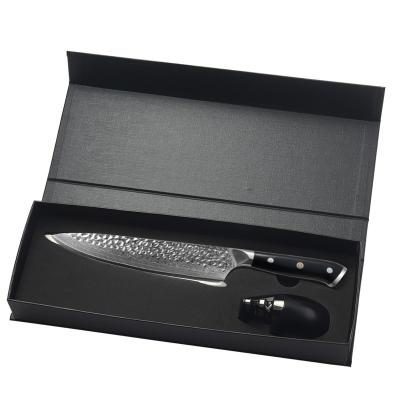 China Viable Chef's Knife 8 Inch Kitchen Knife Set Viable vg10 Damascus Steel With Sharpener Damascus Knife Set for sale