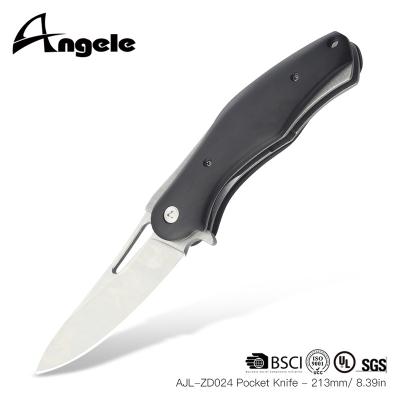 China Camping Knife 5CR15mov Stainless Steel Knife Handle Folding Wood Pocket Knife for sale