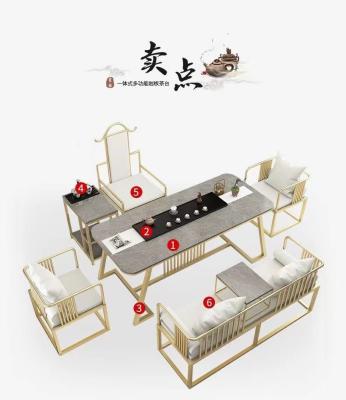 China Chinese Classical Chinese Metal Furniture Set Durable High End Practical Chinese Tea Table for sale