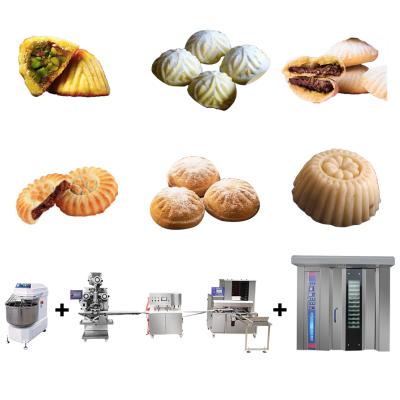 China Automatic Maamoul Forming Machine Mooncake Maker Production Line Butter Cookies Stamping Maker Form Place Machine for sale