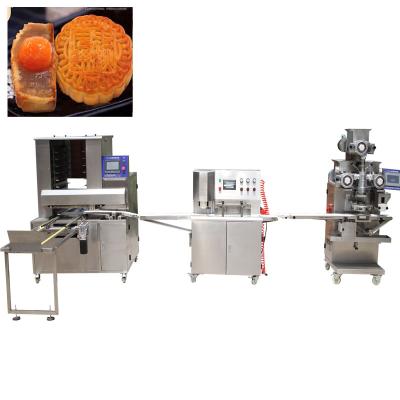 China Multifunctional Chinese MOONCAKE Egg York Mooncake Stamping Machine Maamoul Production Line for sale