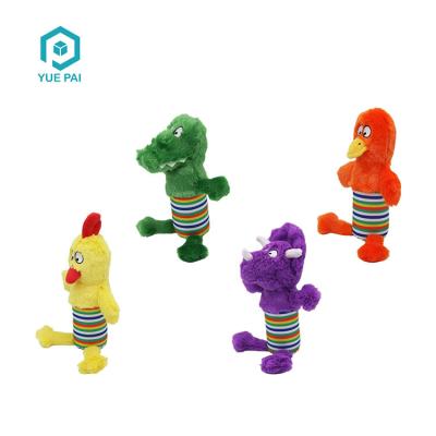 China Viable Cute Game Crunch Bottle Body Stuffed Dog Plush Dog Chew Funny Animal Interactive Toy for sale