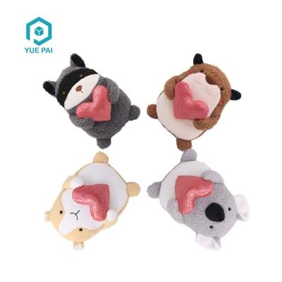 China Sustainable Custom Fold Stuffed Teddy Bear Paper Sound Heart Plush Chew Dog Squeaky Toys for sale