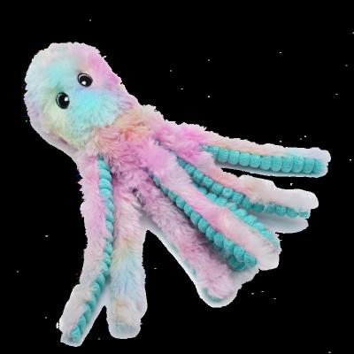 China Sustainable Factory Customized Cute Octopus Shapes Plush Interactive Squeaky Dogs Toys for sale