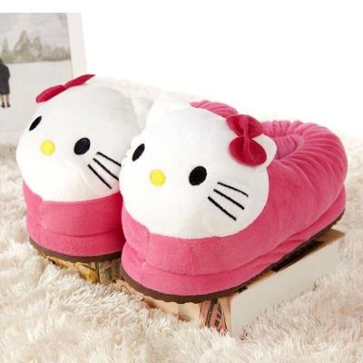 China Fashion trend winter medium height foam couples super soft pink spot ladies round squishy shoes toe slippers wholesale c cotton cat KT slippers for sale