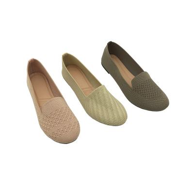 China Flat Cheap Casual Uppers Fly Woven Uppers Flats Women Shoes for sale