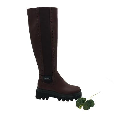 China Lightweight Thick Soles Round Head Over The Knee Women's Military Boots for sale