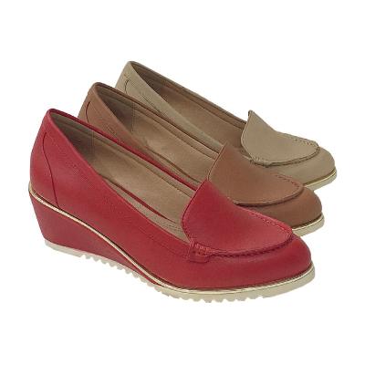 China Lightweight leahter wedges fashionable heel shoes for sale