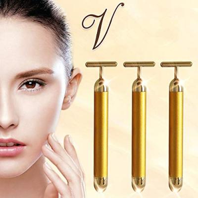 China Face Lift Beauty Care Massage T Shape Vibrating Microcurrent Body Eye Lift Roller Massager for sale