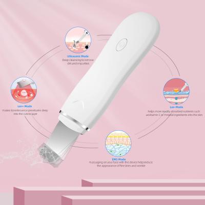 China Rechargeable Portable Exfoliators Skin Tightening Face Spatula Peeling Professional Facial Skin Scrubber Remover for sale