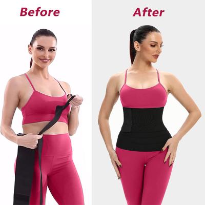 China Wholesale Hot Selling Adjustable Band Loop Waist Trainer Shaper Elastic Slimming Wrap for sale